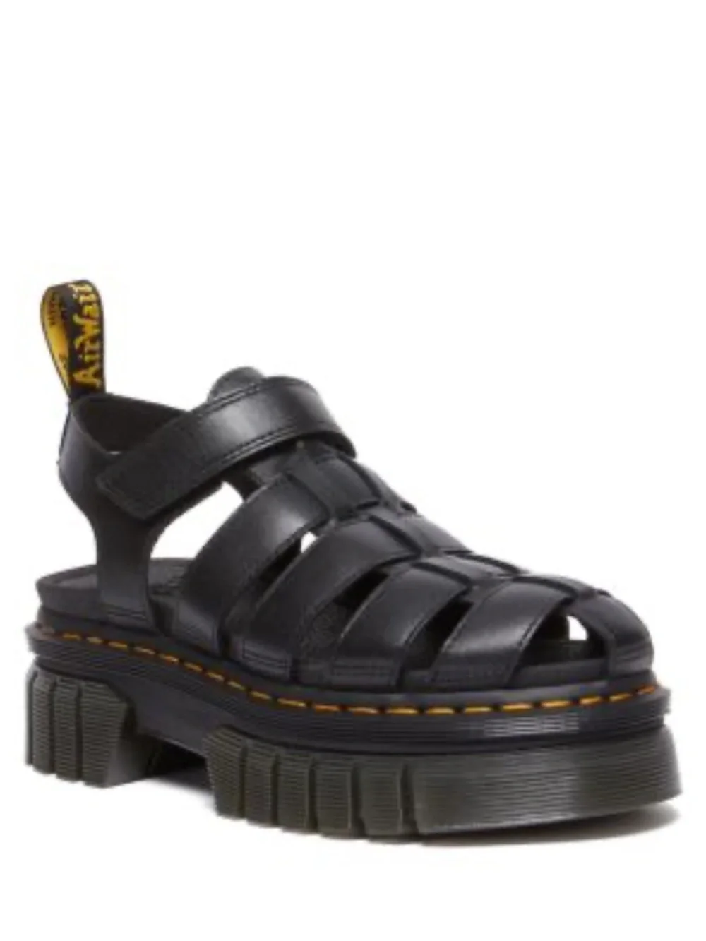 Dr. Martens Ricki Fisherman Black Leather Platform Sandals